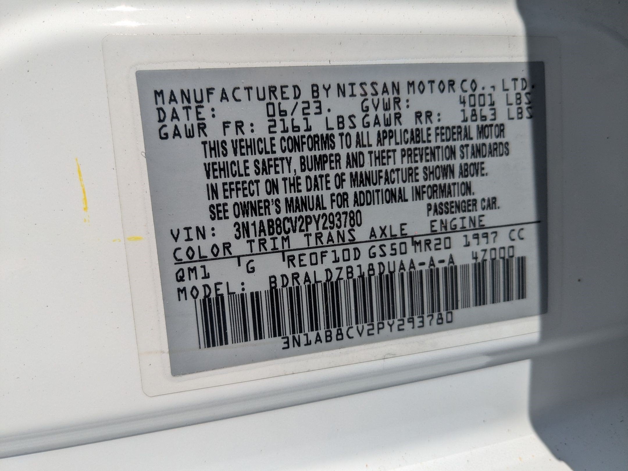 2023 Nissan Sentra SV Xtronic CVT