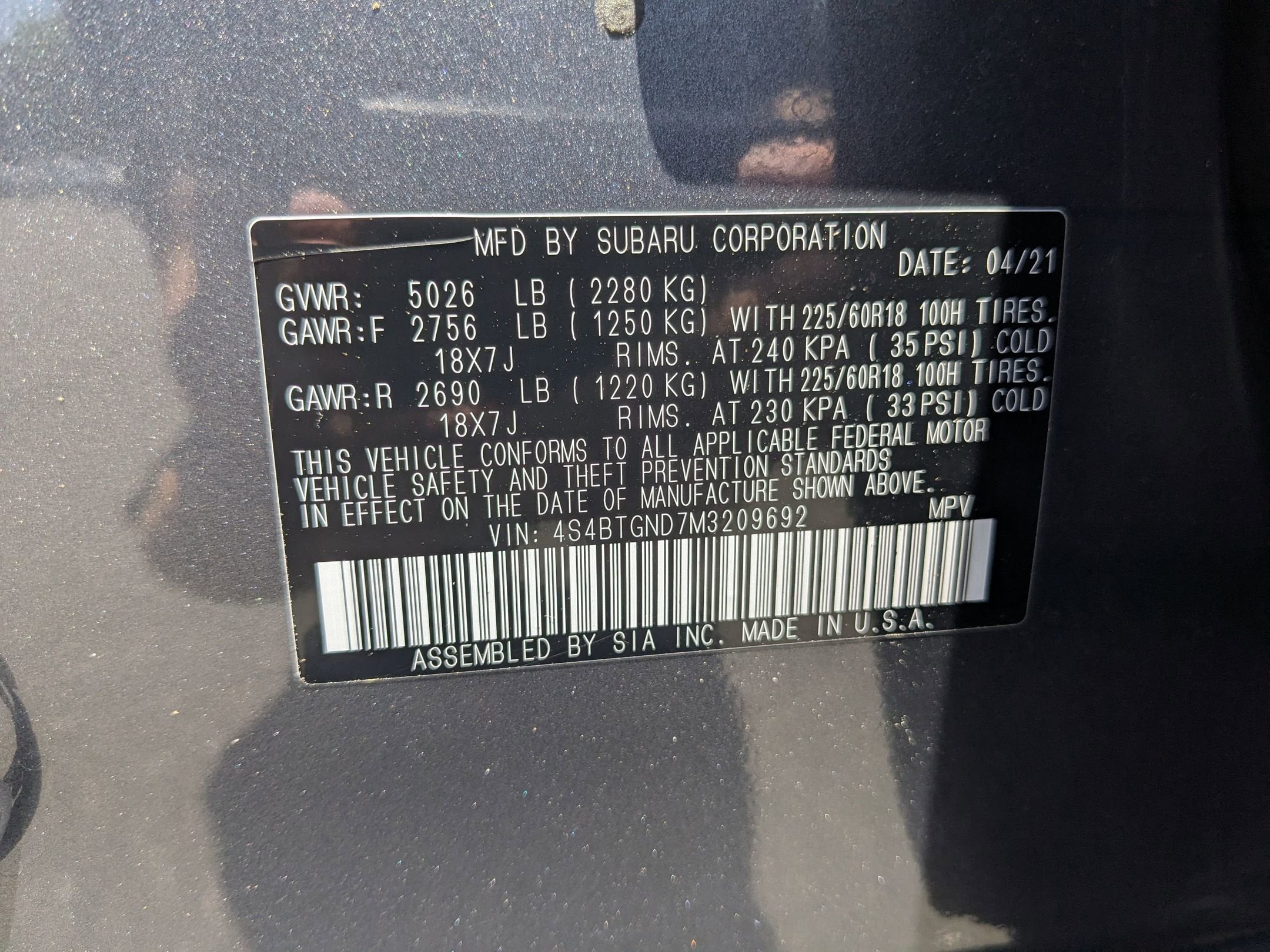 2021 Subaru Outback Limited XT