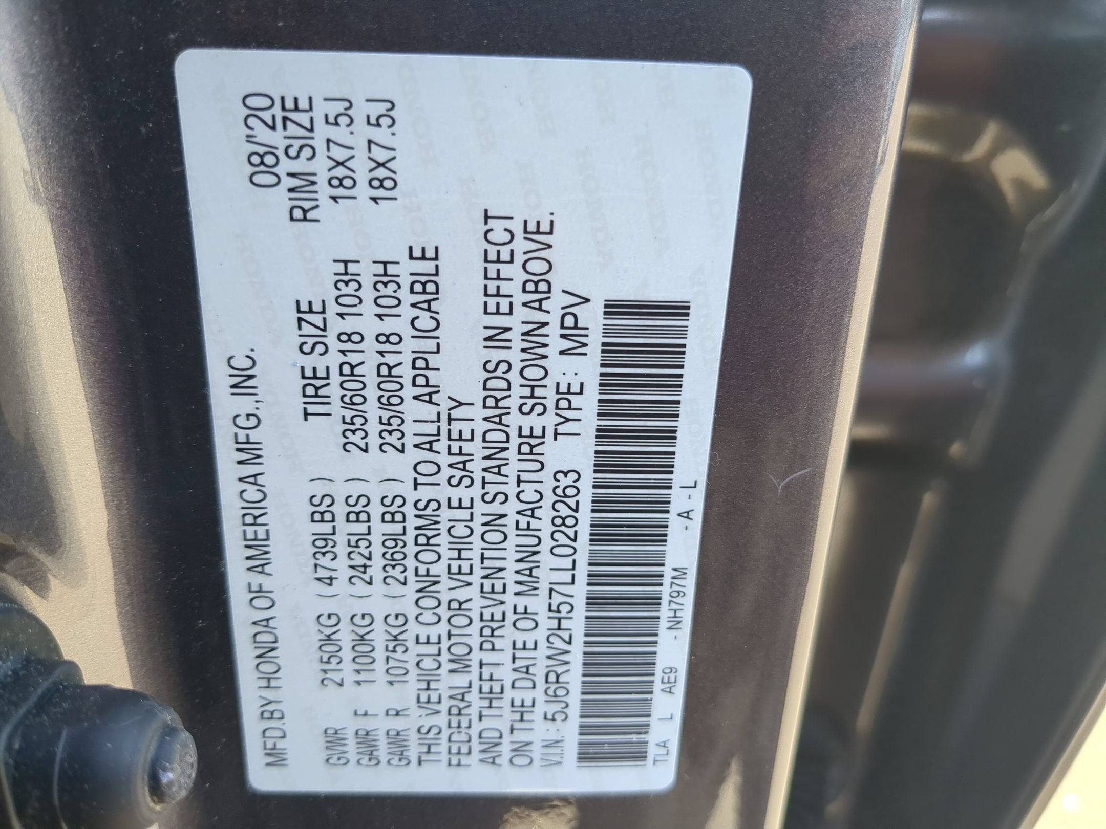 2020 Honda CR-V AWD EX