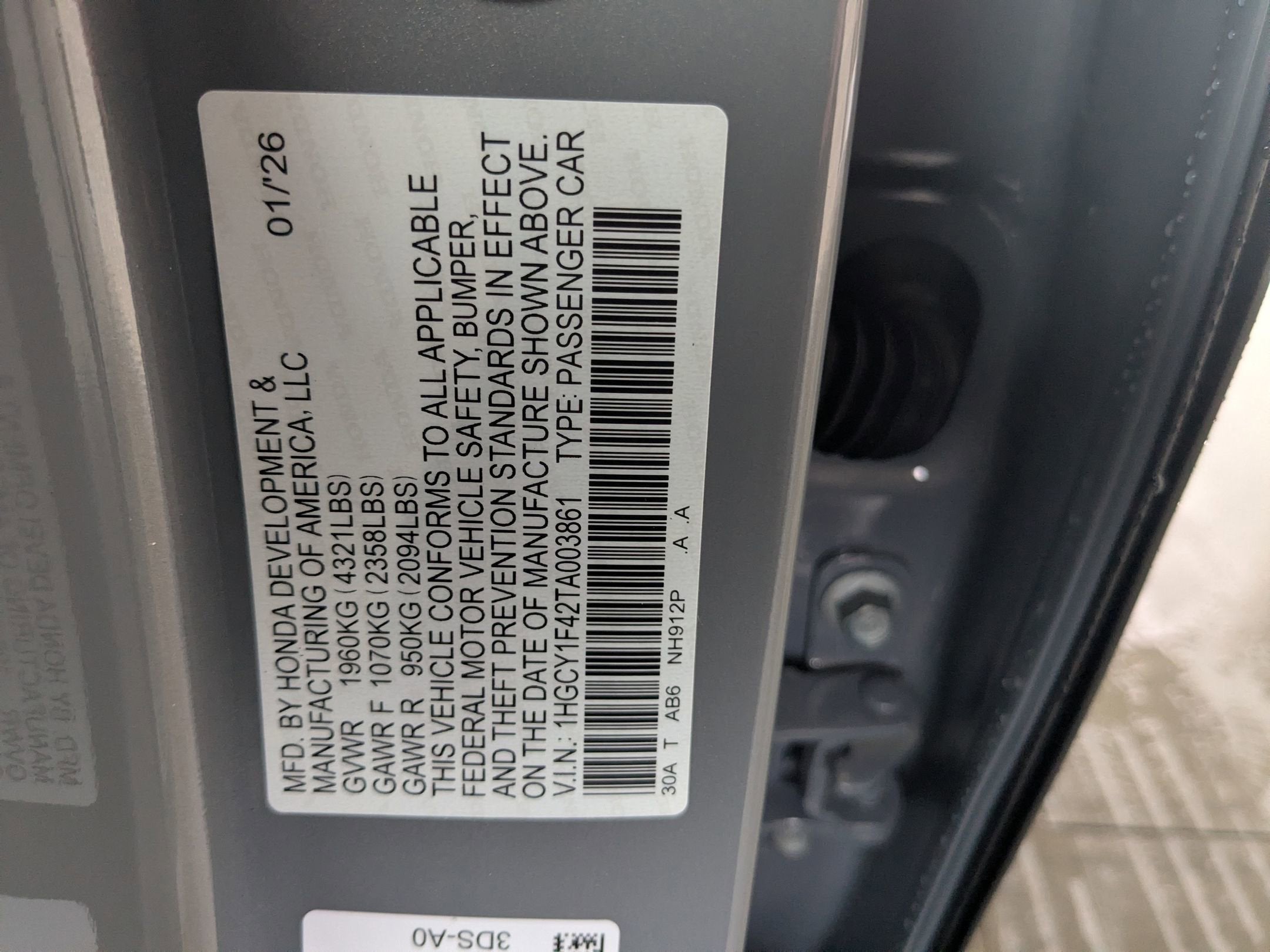 2026 Honda Accord Sedan SE