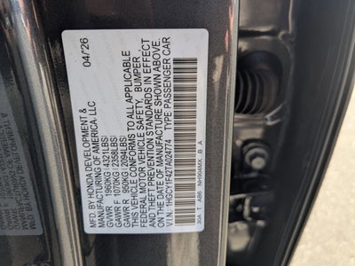 2026 Honda Accord Sedan SE