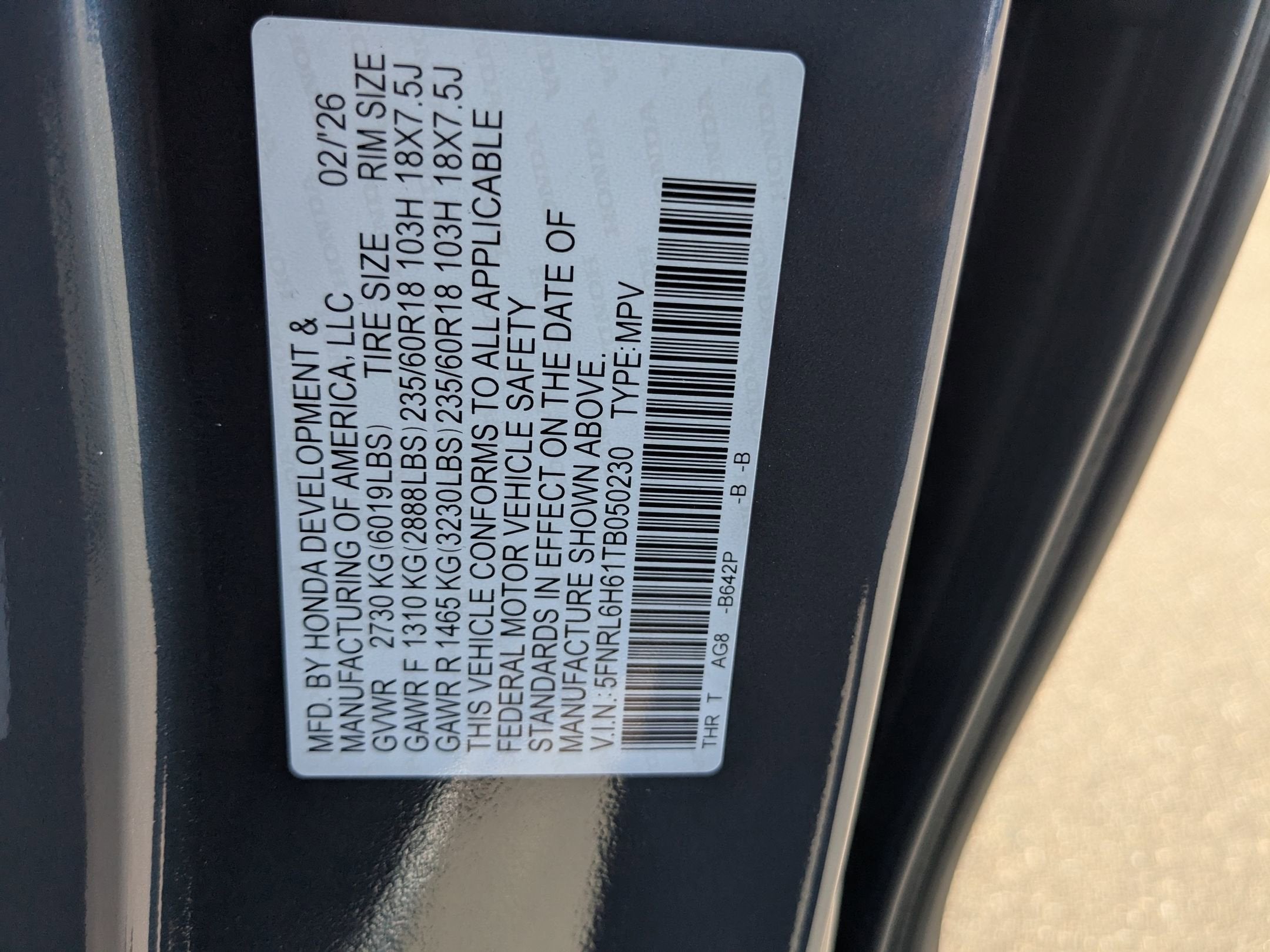 2026 Honda Odyssey EX-L