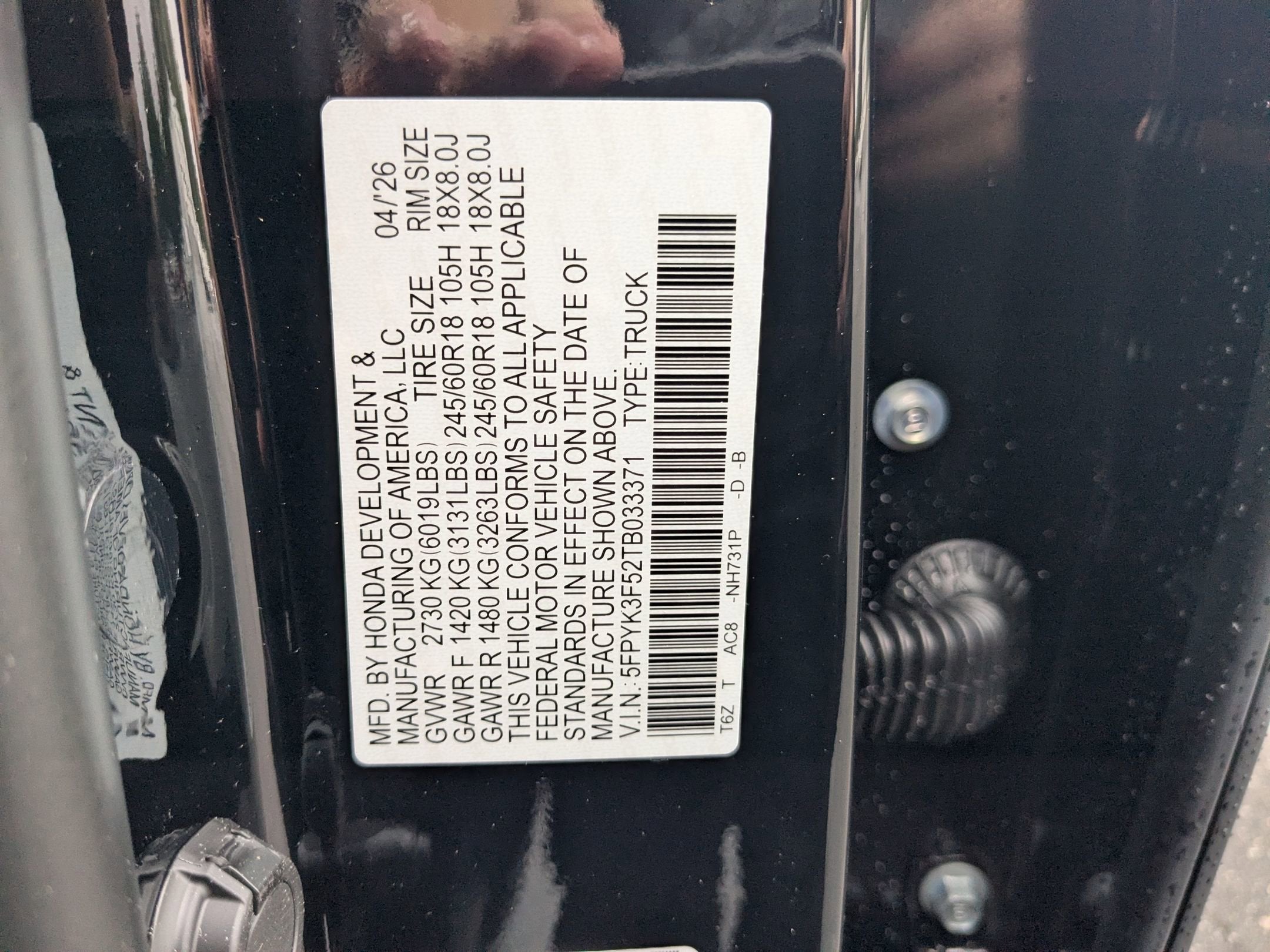 2026 Honda Ridgeline RTL