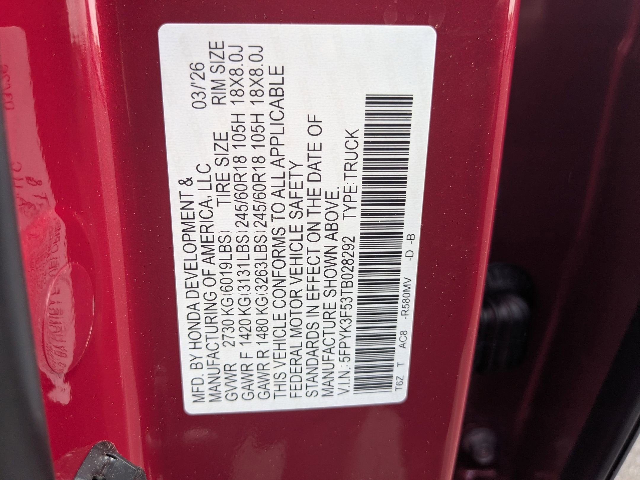 2026 Honda Ridgeline RTL