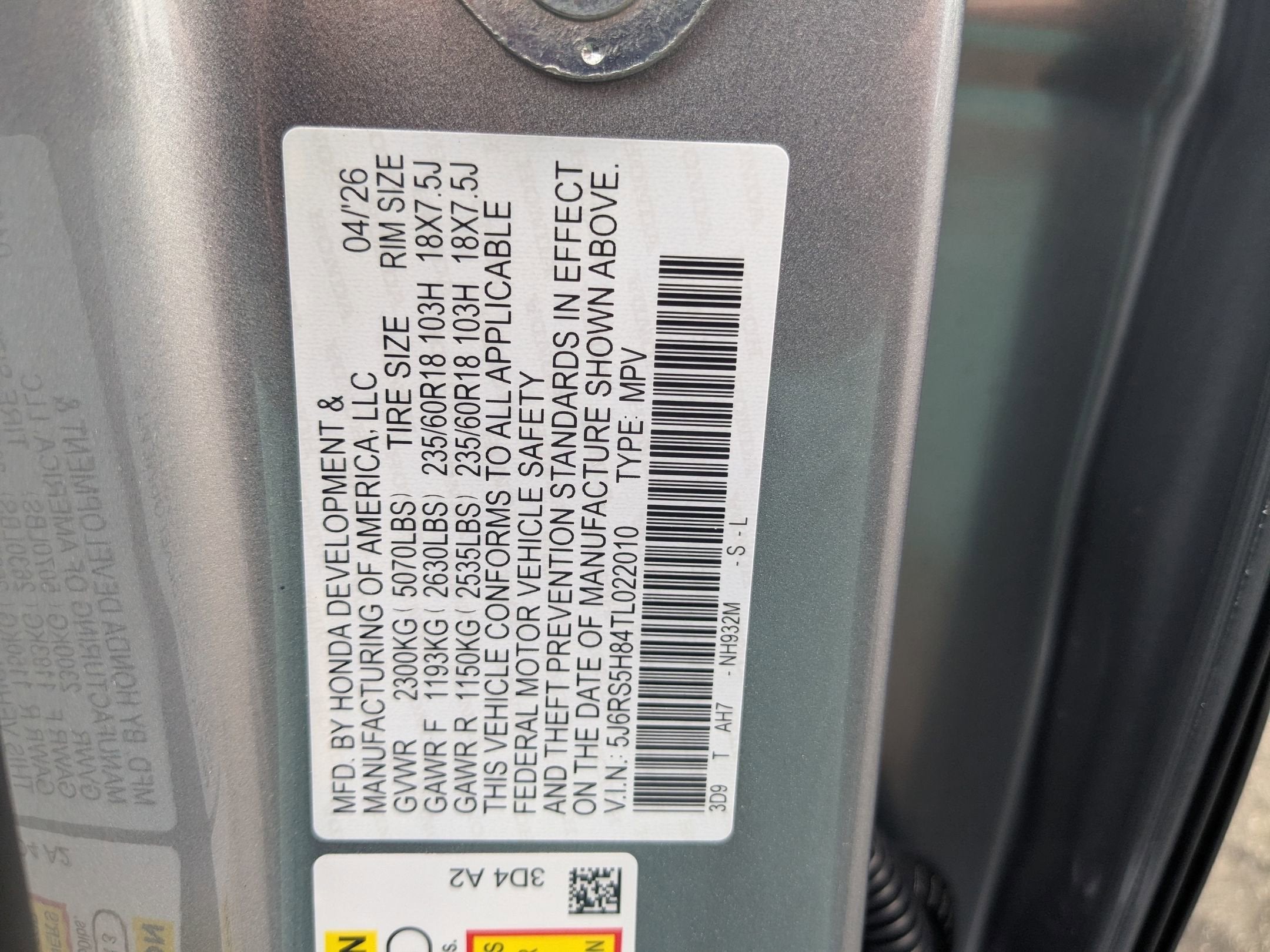 2026 Honda CR-V Hybrid Sport-L