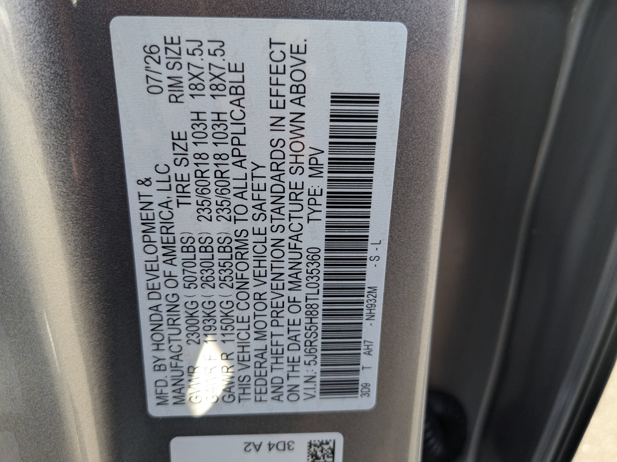 2026 Honda CR-V Hybrid Sport-L