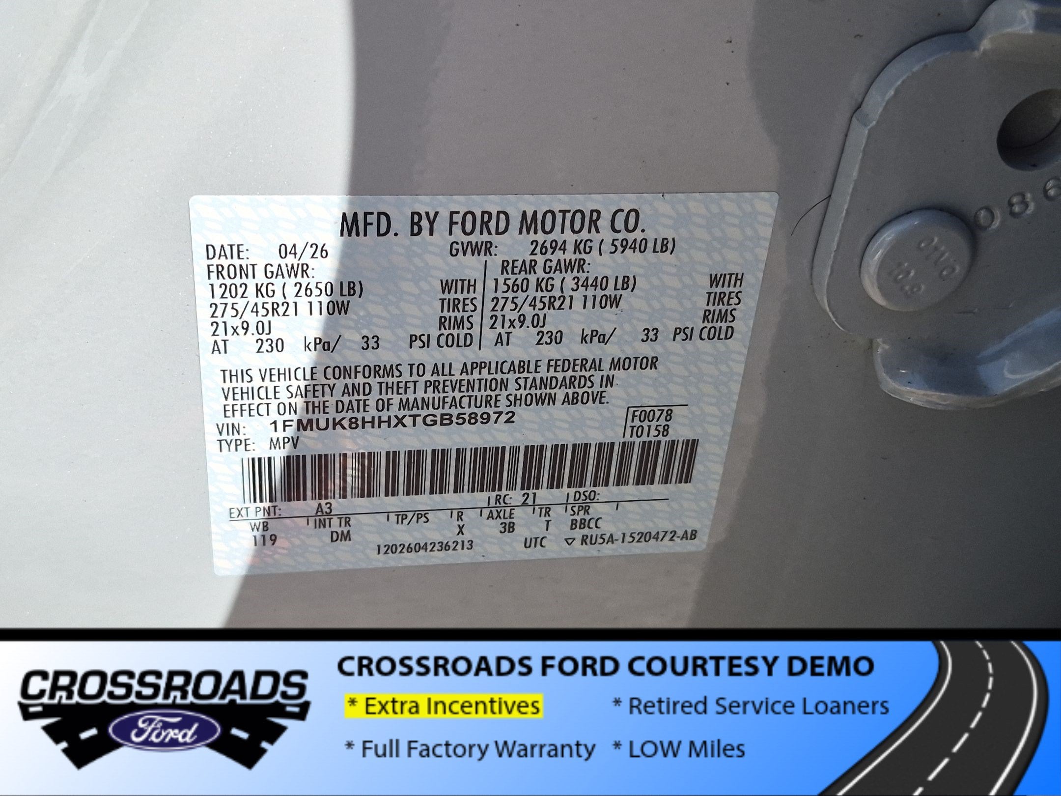 2026 Ford Explorer Platinum - Crossroads Courtesy Demo