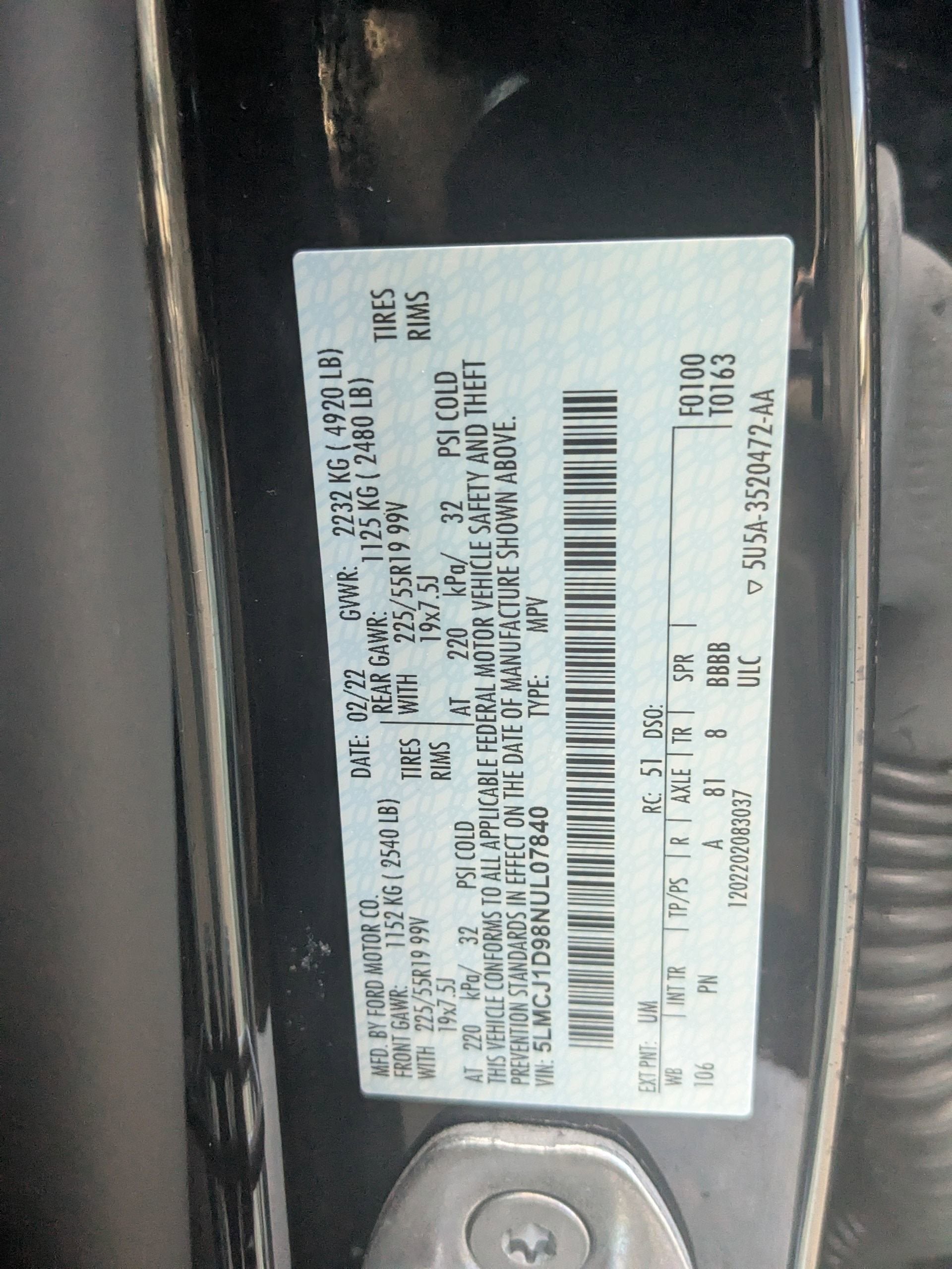 2022 Lincoln Corsair Standard