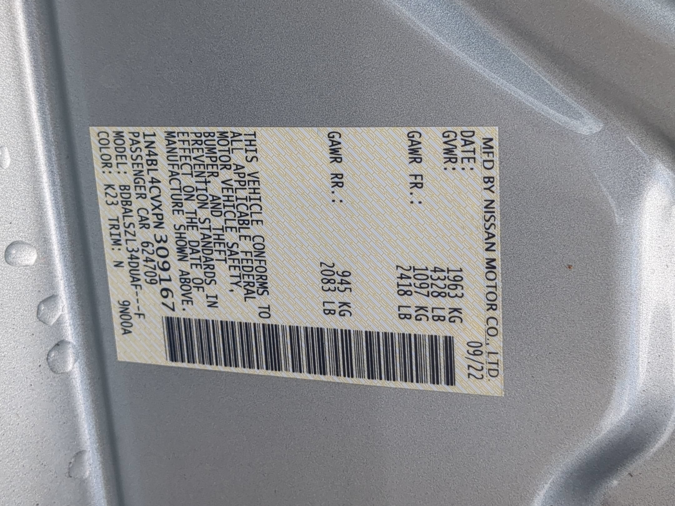 2023 Nissan Altima 2.5 SR