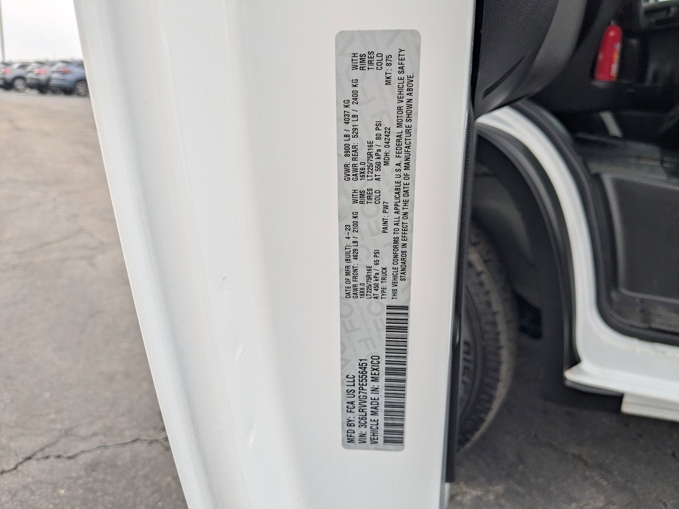 2023 RAM ProMaster Cargo Van Base