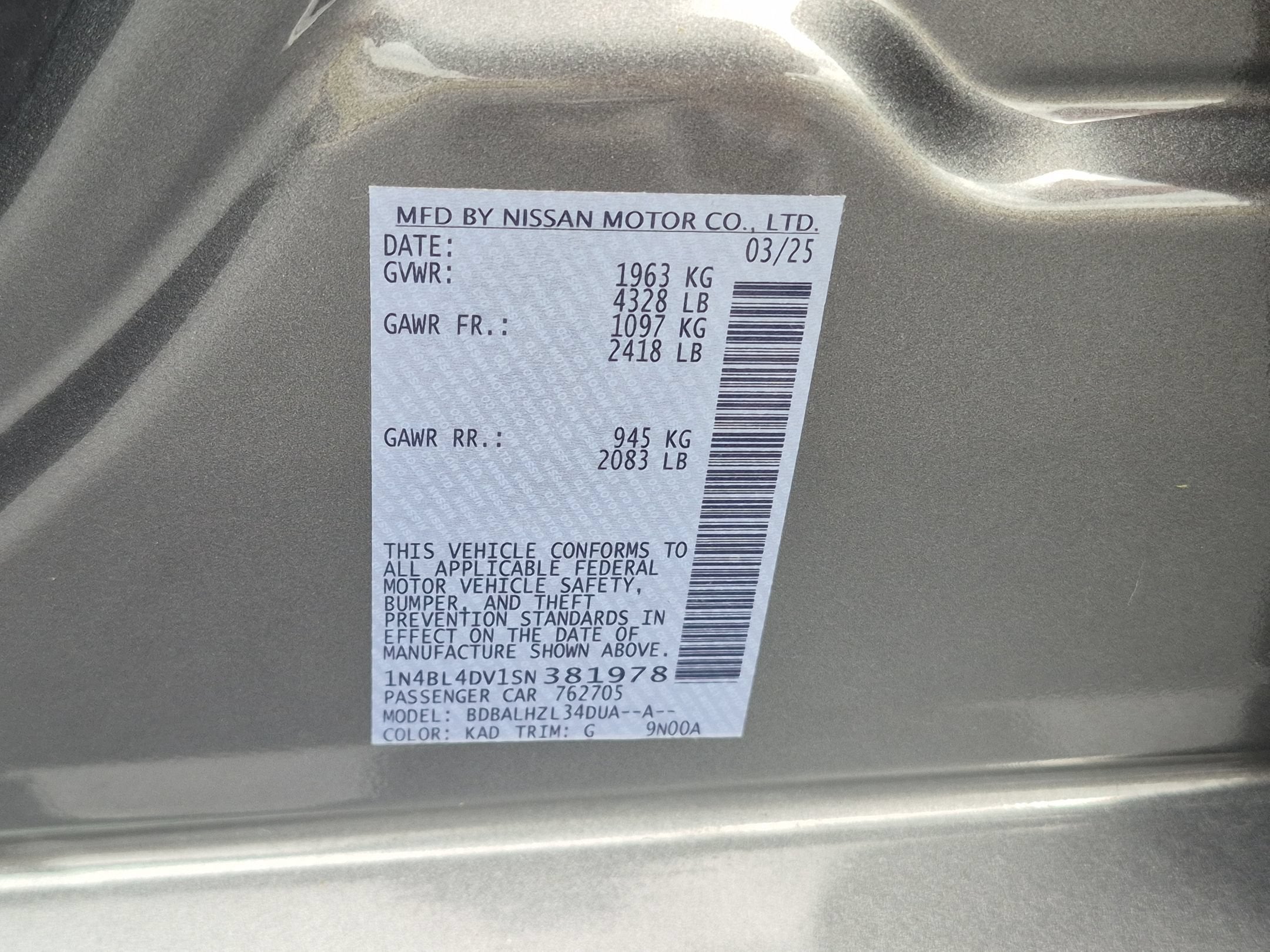 2025 Nissan Altima SV